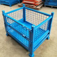 Buy cheap Heavy Duty Collapsible Folding Stackable Metal Pallet Box Warehouse Storage Cage product