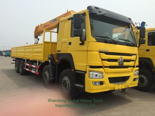Buy cheap Brand New 6X4 HOWO Flatbed Truck Mounted Crane Telescopic Boom Truck from wholesalers