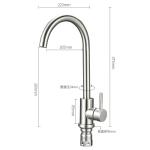 304 Stainless Steel Flexible Pull Out Down Kitchen Mixer Tap Modern Silver Sink