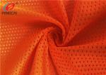 Bright Orange 100 Polyester Mesh Fabric , Reflective Safety Material For Police