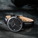 30m Waterproof 36mm Ladies Quartz Watch Leather Strap Three Dimensional Pattern