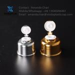 Shiny Or Matte Gold Silver Cosmetic Bottle Cap Plastic Screw Flip Top Cap For