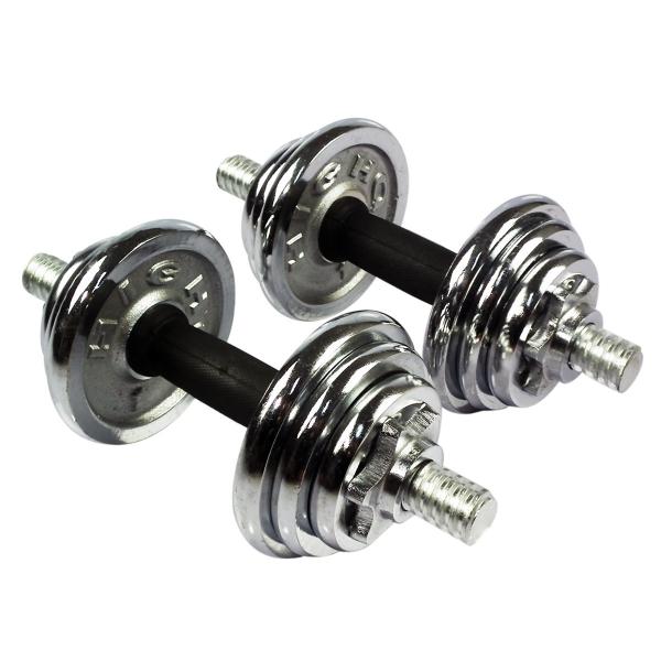 Buy cheap Home Chrome Dumbbell Set 20kg Round Barbell Gymnasium Exercise Muscle from wholesalers