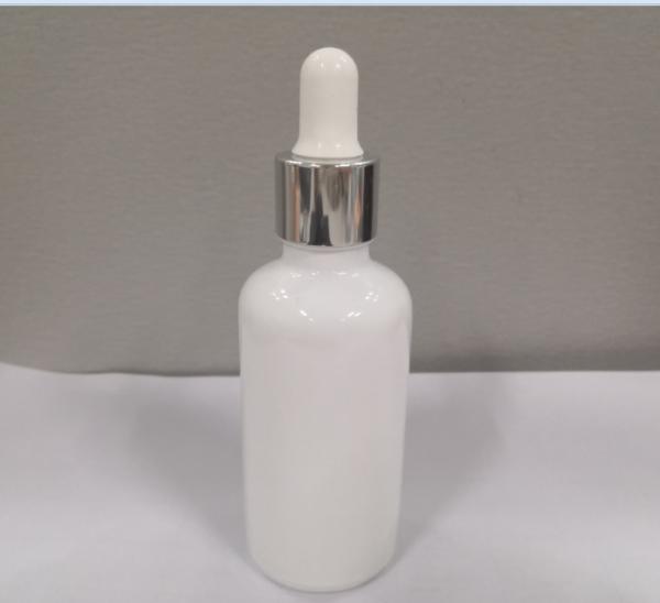 Buy cheap 50ml White Glass Dropper Bottle Cosmetic Essential Oil Container Customized Logo And Color from wholesalers