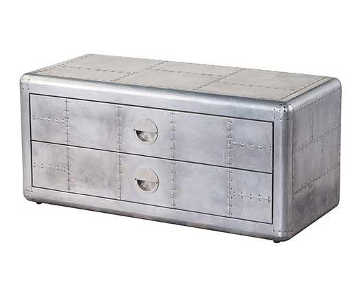 Buy cheap Polished Aluminum Aviator Coffee Table End Table With 2 Drawers from wholesalers