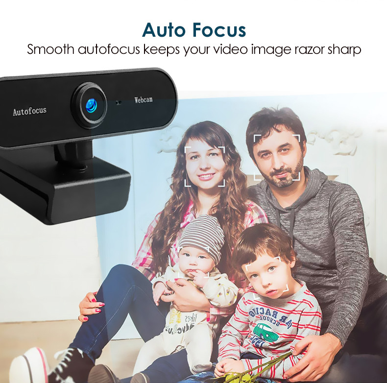 1080P Autofocus Webcam with Microphone USB Web Camera Streaming WebCam for Video Calling Webcam