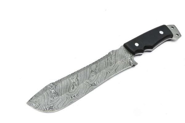 Buy cheap Damascus Micarta Custom Hunting Knife Handmade Stainless Steel Machete 14in from wholesalers