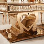 Custom Golden Stainless Steel Glass Dining Table Luxury Rectangle Furniture