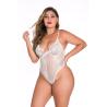Buy cheap Sleeveless Temptation Plus Babydoll Lingerie White Lace L-5XL Polyester 95 from wholesalers