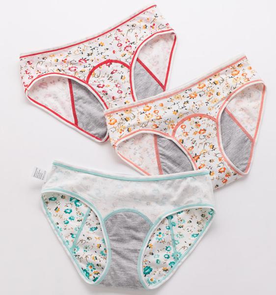 Buy cheap 3 Layer Girl Cotton Period Underwear Female Printed Menstrual Period Panties Breathable Physiological Panties from wholesalers