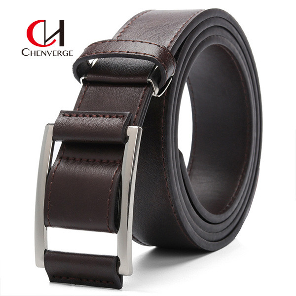 130cm Length Men's Leather Belt Non Perforated Export Business Belt PU