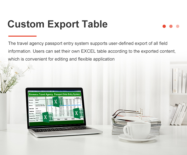 Sinosecu Travel Agency Passport Data Entry System with Black CMOS Scan Element Type