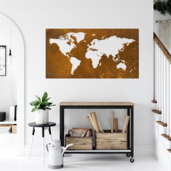 Buy cheap Decoration Rusty Corten Metal World Map Wall Art from wholesalers