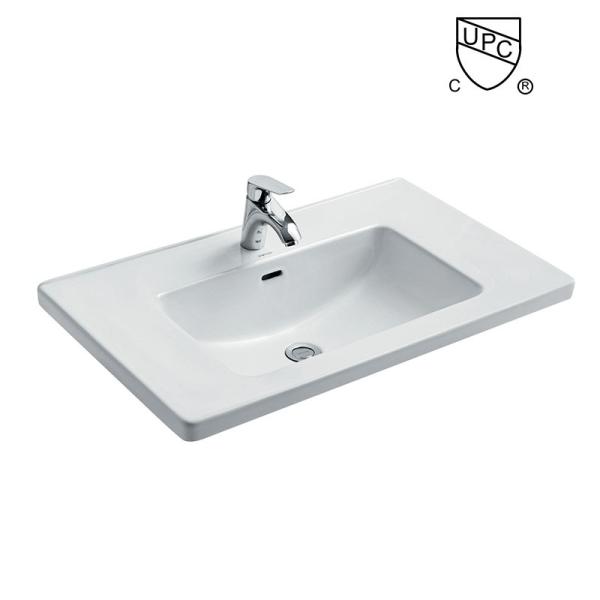 Buy cheap UPC Counter Top Basin , White Vanity Rectangular Wash Hand Basin from wholesalers