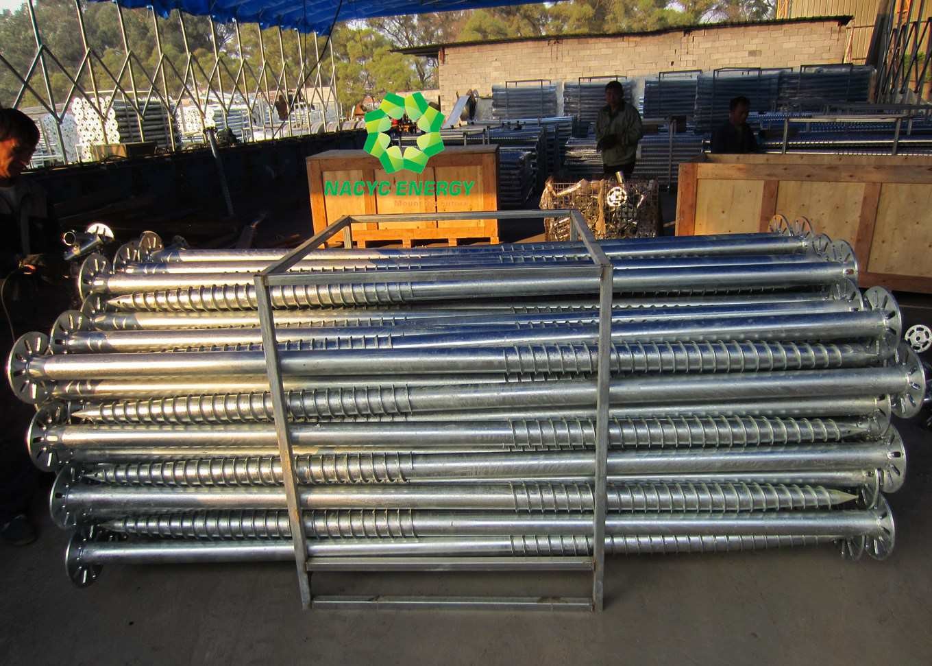 High Strength Bond Metal Ground Screw / Ground Screw Piles Saving Cost Effective