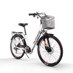 Beach Women Electric Bikes With Basket Ladies Electric Bicycle 26" 48v 350w 9