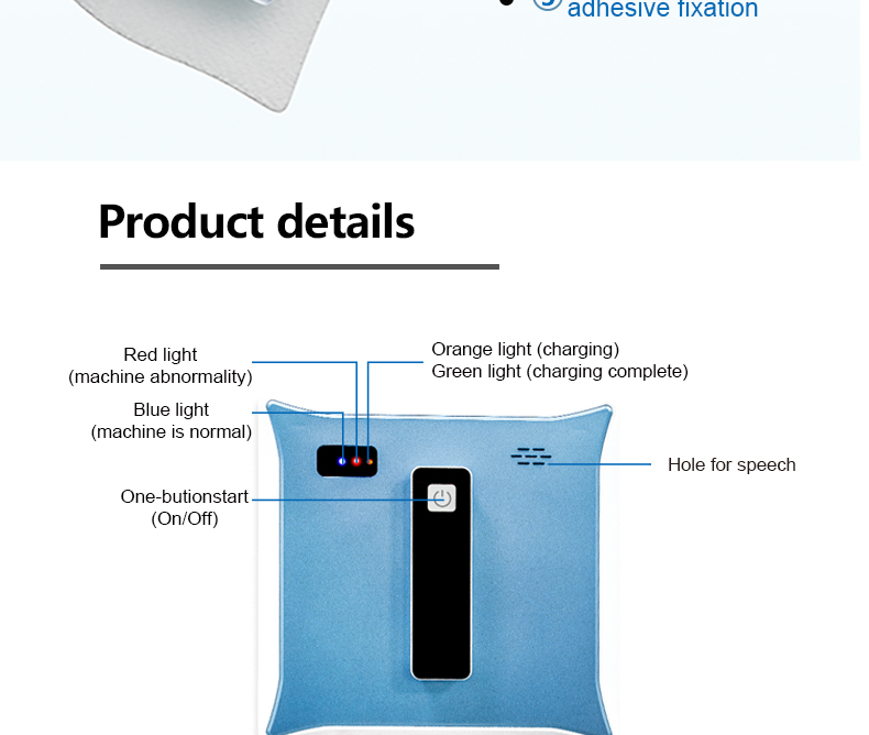 Highly Electric Remote Control Window Glass Cleaner Robot with Dual Water Spray Function