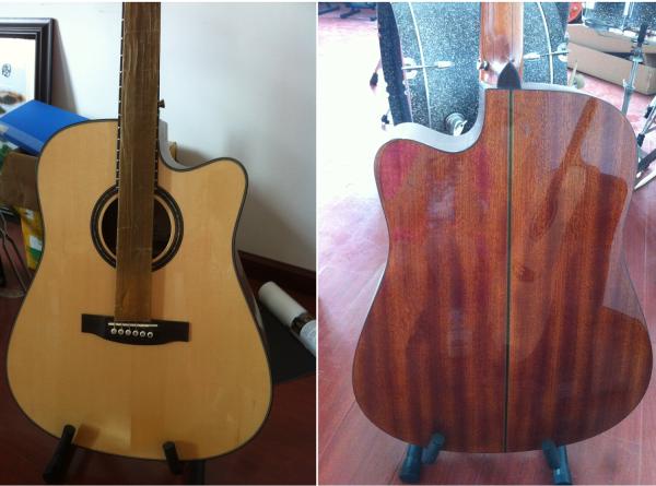 Buy cheap 41inch OEM High-end whole solidwood vintage cutaway electric acoustic guitar/western guitar steel string sale-TP-AG80 from wholesalers