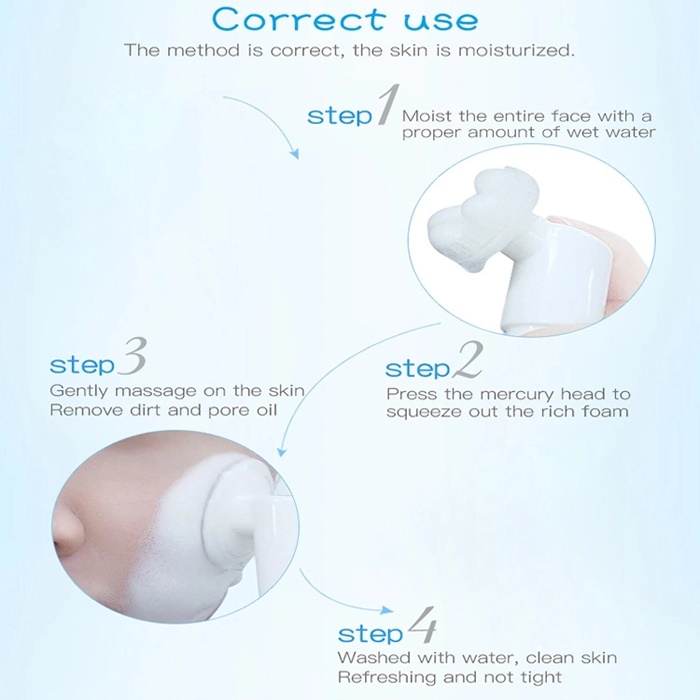 Facial Cleanser Foam Exfoliating Cleansing Mousse Pore Moisture Skin Care Washing Mousse Cleanser with Brush