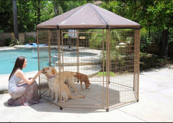 Buy cheap Black Color Large Dog Cage Outdoor Dog Kennel With Cover Easy Assemble from wholesalers