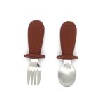 Silver Silicone Baby Cutlery 316 Stainless Steel Material For Kids