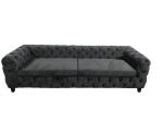 Buy cheap Black velvet sofa for living room 3-seater button tufted chesterfield fabric from wholesalers