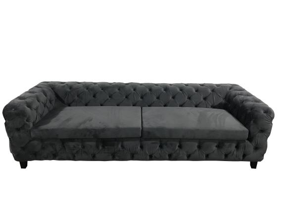 Buy cheap Black velvet sofa for living room 3-seater button tufted chesterfield fabric sofa ,event wedding sofa from wholesalers