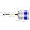 Buy cheap 12 Core MPO Fiber Optic Patch Cord Single Mode And Multimode Fiber Optic Cable from wholesalers