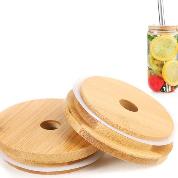 Bamboo Wooden Lids Air Tight Lids For Storage Jar Perfume Candle Bottle Home