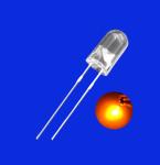 0.5W 5mm LED Light Emitting Diode 600-610nm Orange Color 20000-30000mcd Clear