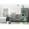 Buy cheap Luxury Green Custom Built Kitchen Cabinets L Shape Up With Stone Top from wholesalers