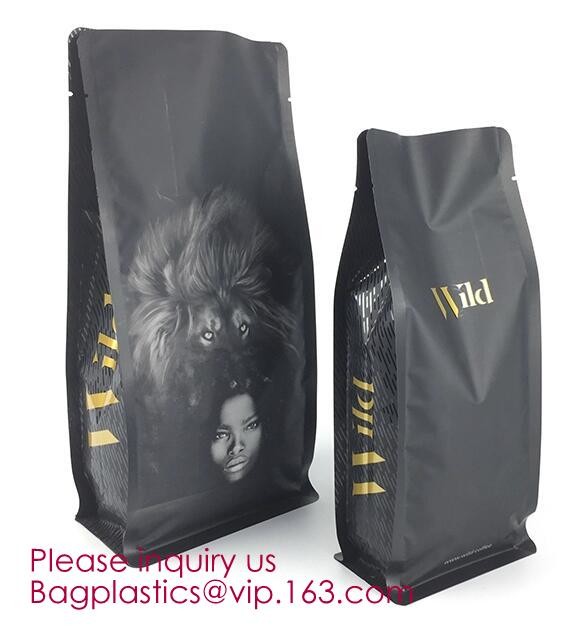 custom printed 500g 1kg 2kg aluminum foil square bottom coffee bag with valve,coffee bean packaging square block bottom