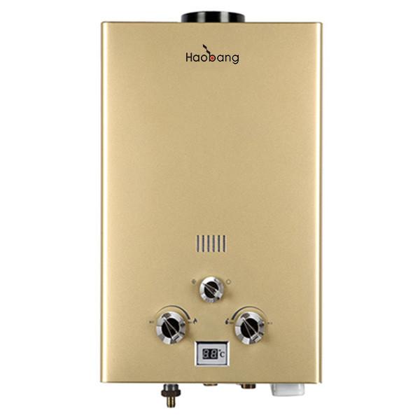 Buy cheap LPG NG Gas Geyser 6L Tankless Instant Water Heater Golden Panel from wholesalers