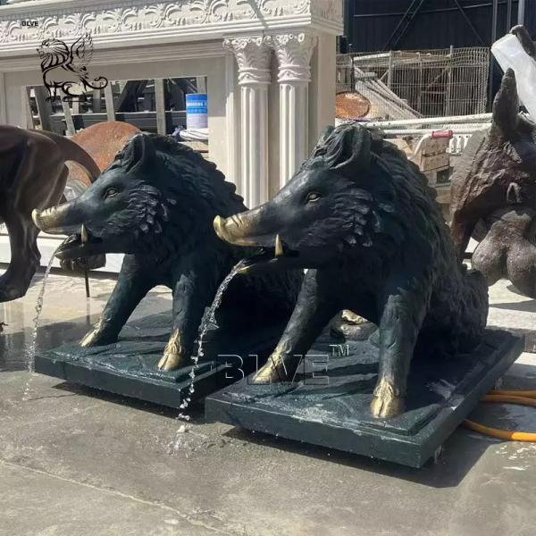 Buy cheap Bronze Life Size Boar Statues Fountains Metal Wild Pig Spitting Water Fountain Sculpture Decoration Garden from wholesalers