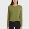 Buy cheap High Elastic Long Sleeve Crop Tops Workout Athletic Gym Cropped Casual Sweatshirts from wholesalers