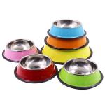 10oz - 50oz Volume Non Slip Pet Feeder Powder Coated Stainless Steel Dog Food