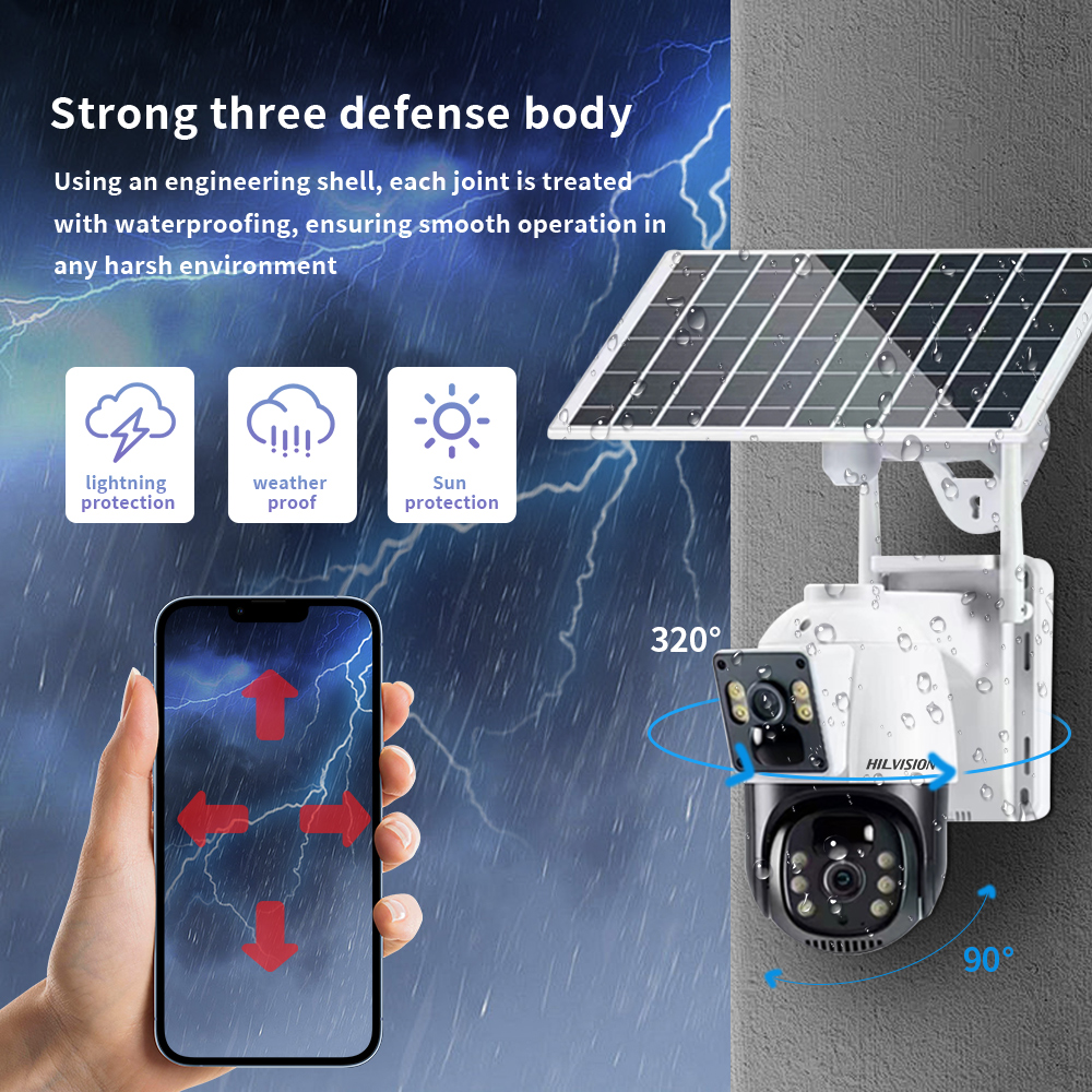 Panoramic 360 Picture C2480WG-10G 4G Solar Waterproof Network Camera with Metal Front