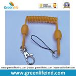 New Style Earthy Yellow Color 8CM Plastic Spring Coil Key Ring Chain