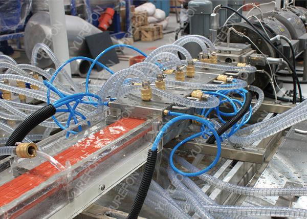 CE SGS WPC Profile Extrusion Line , Twin Screw Wood Plastic Extrusion Machine