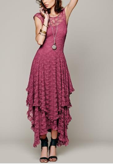Buy cheap Oem Apparel Manufacturers Women'S Sleeveless Lace Floral Elegant Cocktail Dress Crew Neck Long Dress from wholesalers