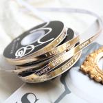 1cm hot stamping English letter small gold bar floral tie gift cake ribbon DIY