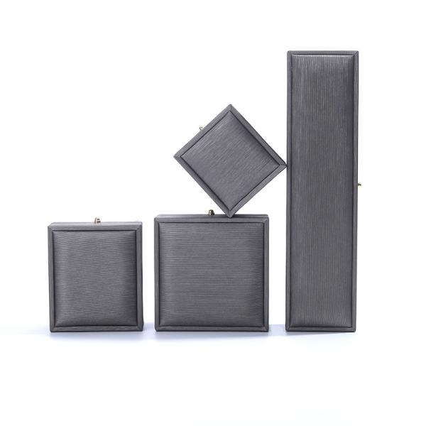 Buy cheap Custom Ring Necklace Bracelet Wedding Packaging Gray Leather Jewelry Box from Hanhong from wholesalers