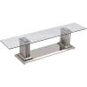 Buy cheap Modern 201 Stainless Steel TV Stand No Folded With 15mm Tempered Glass Top from wholesalers