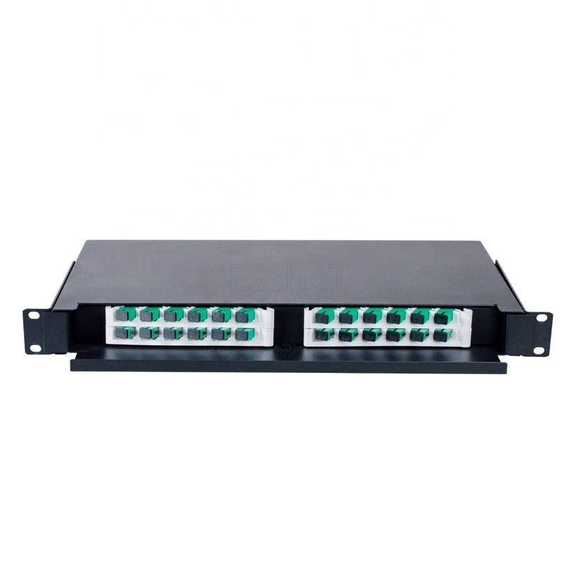 OEM 19 Inch Rack Mount Chassis 1U Angled SC LC Fiber Optic Patch Panel
