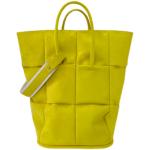 Frosted Flannel Strap Bucket Bag 30cm Woven Leather Shoulder Bag