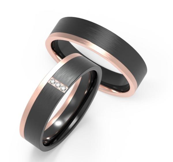 Buy cheap Trend Black Titanium Jewelry Polished Rose Gold Plain Titanium Wedding Band from wholesalers