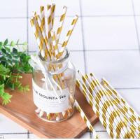 Buy cheap Food Grade Bleached Metallic Paper Straws With Food Safe Non Toxic Ink product