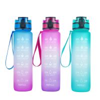Buy cheap Plastic Drinkware Bottle With Strainer , Fitness Sports Water Bottle With Time product