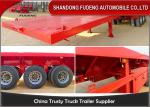 Tri-axle 50Tons flatbed container trailer truck for Carry container , hoses ,