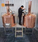 Hotel / Restaurant Micro Beer Brewing Equipment , 300l Red Copper micro brewery